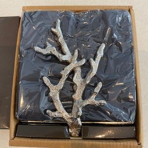 New Michael Aram Silver Ocean Coral Cocktail Napkin Holder